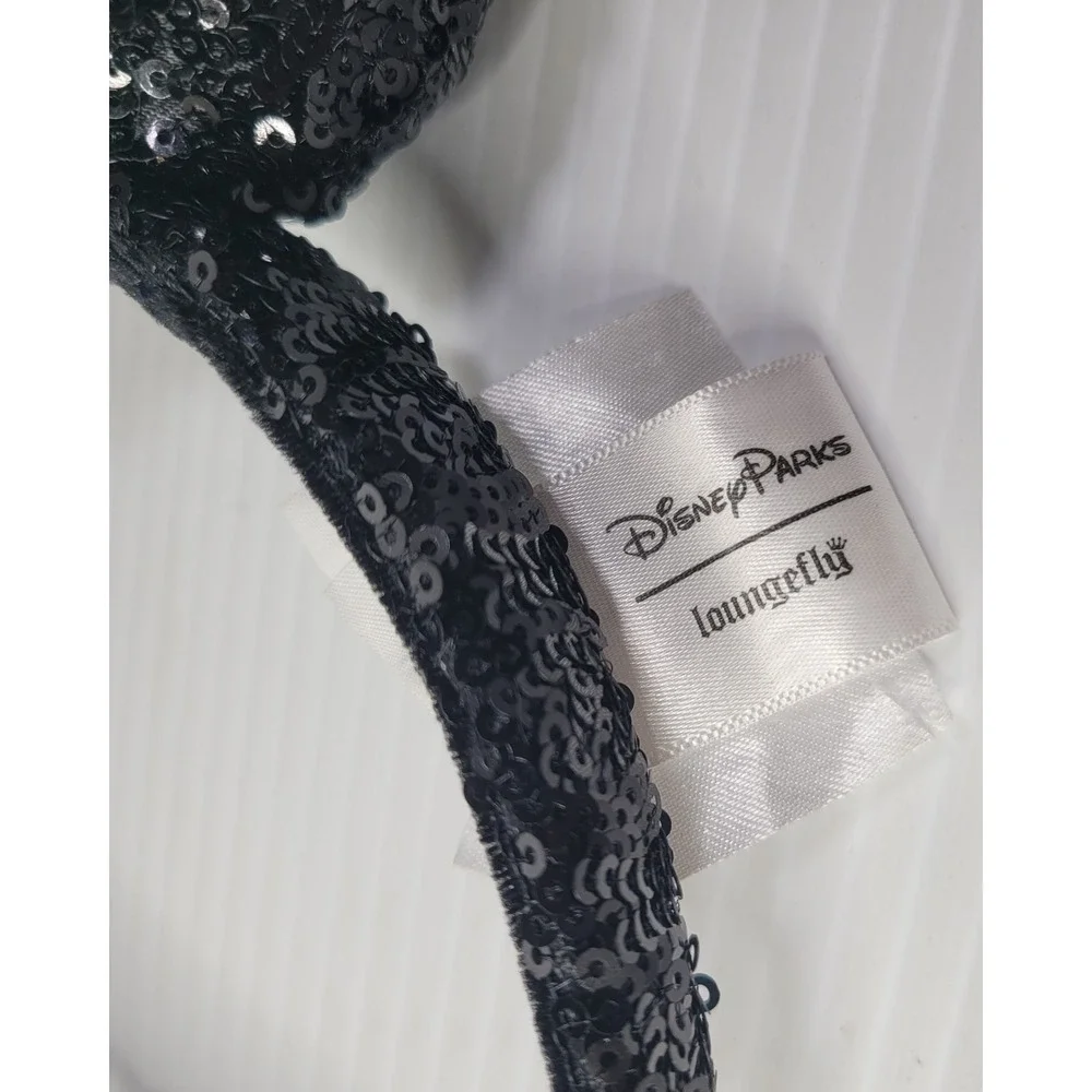Disney Loungefly Mickey Mouse‎ & Friends Minnie Ears Bow Black Sequins Castle